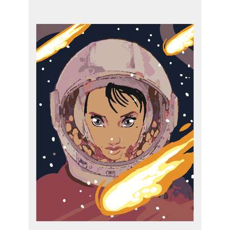Картина по номерам Selfica Девушка-космонавт 50х40