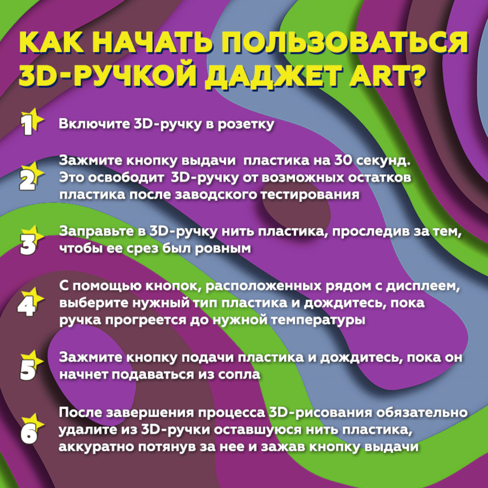 3d ручка art Даджет с набором пластика 120 м зеленая - фото 6