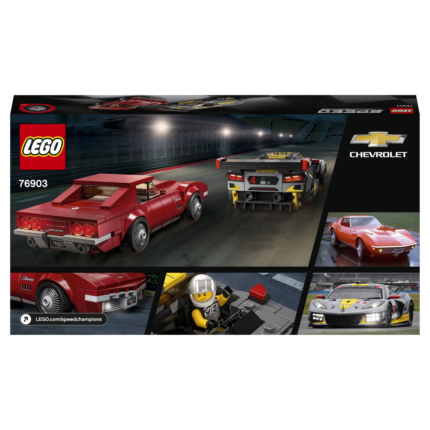 Конструктор LEGO Speed Champions Chevrolet Corvette C8.R Race Car and 1968 Chevrolet Corvette 76903 - фото 3