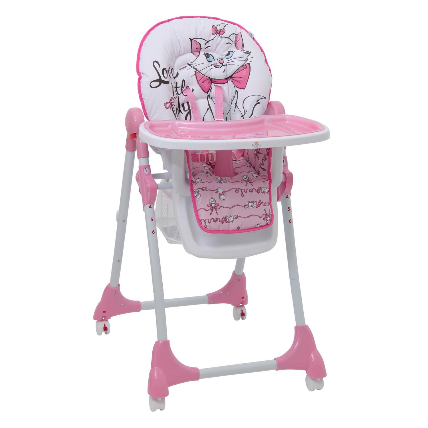 Стульчик для кормления Polini kids Disney baby 470 Кошка Мари Розовый - фото 1