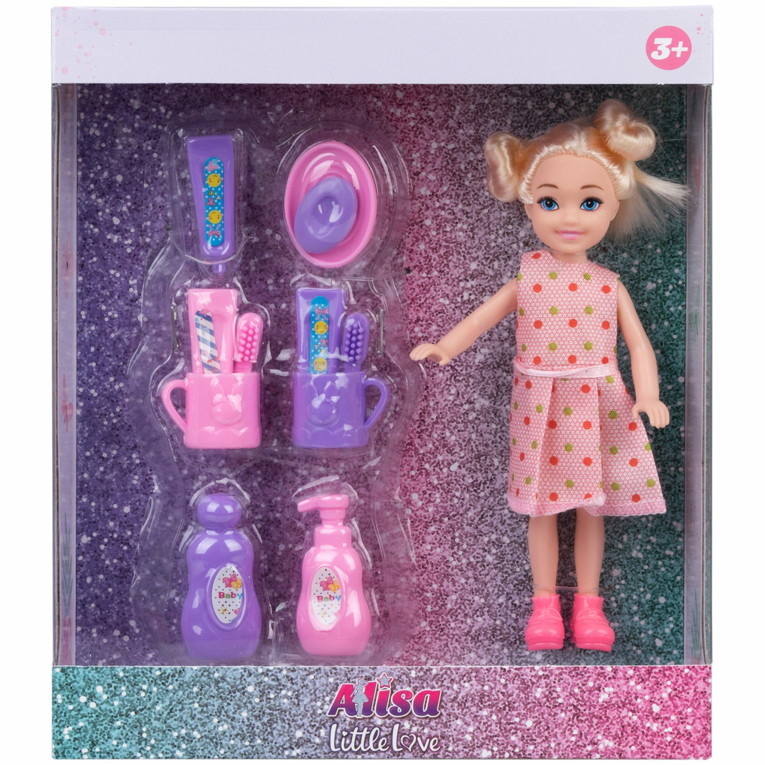 Кукла детская 1TOY Alisa Little Love с аксессуарами блондинка маленькая мини 14 см Т24388 - фото 1