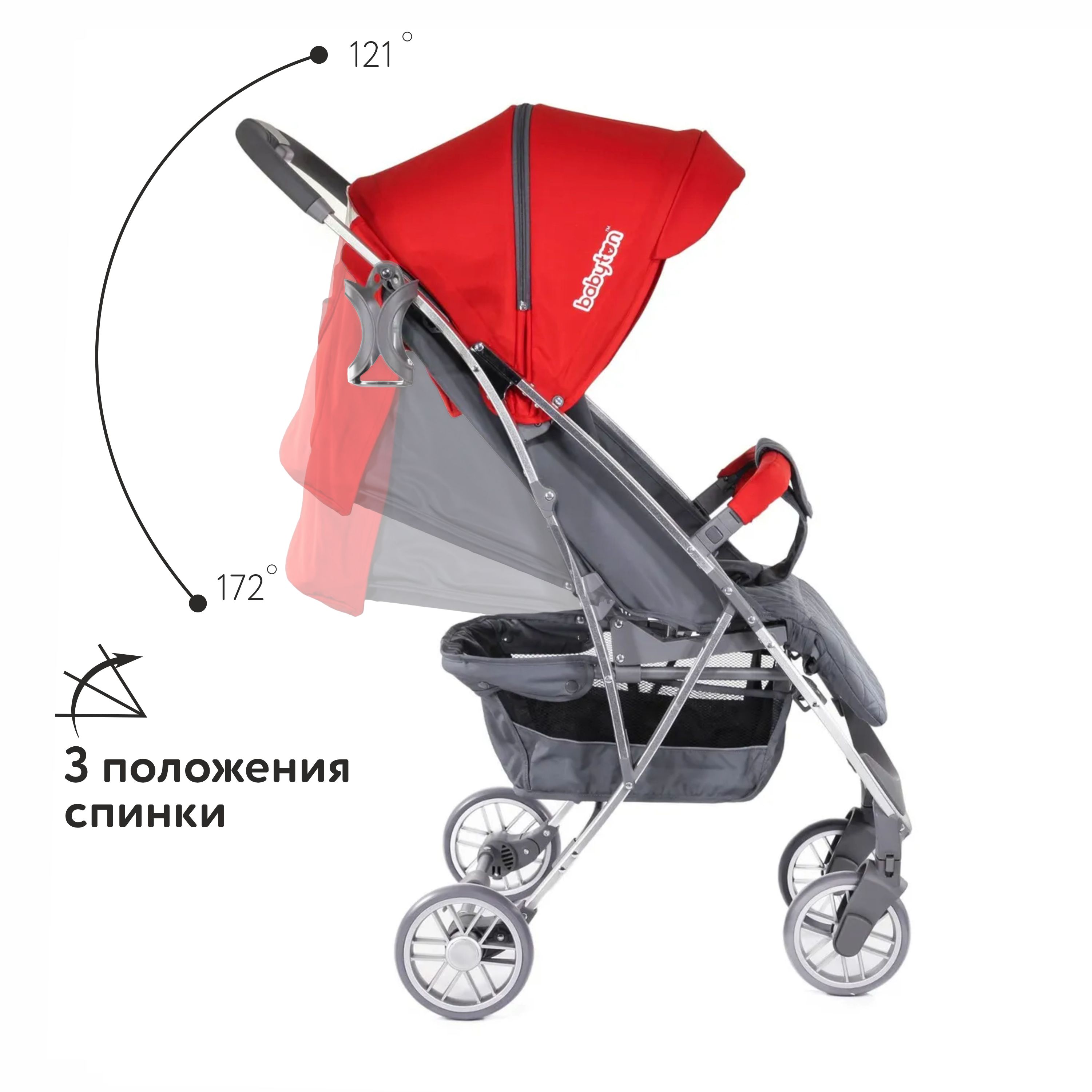 Коляска прогулочная Babyton Active Red купить по цене 2509 ₽ в  интернет-магазине Детский мир