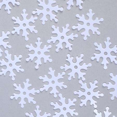 Пайетки Страна карнавалия «Снежинка» 20 гр цвет белый 23 мм