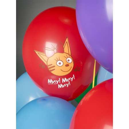 Воздушные шары Riota Три кота Играем вместе разноцветный 30 см 15 шт