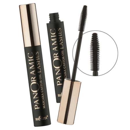 Тушь для ресниц черная BIELITA Luxury Panoramic Lashes с касторовым маслом 12 мл