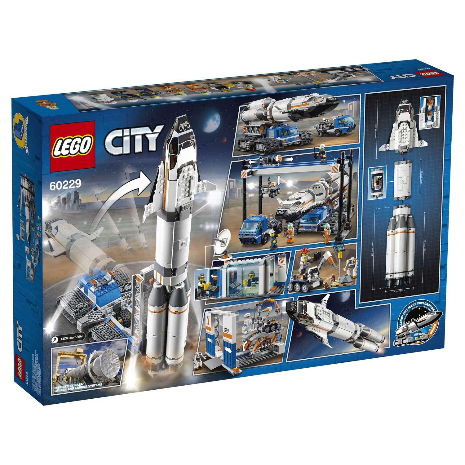 Конструктор LEGO City Space Port Площадка для сборки и транспорт для перевозки ракеты 60229 - фото 3