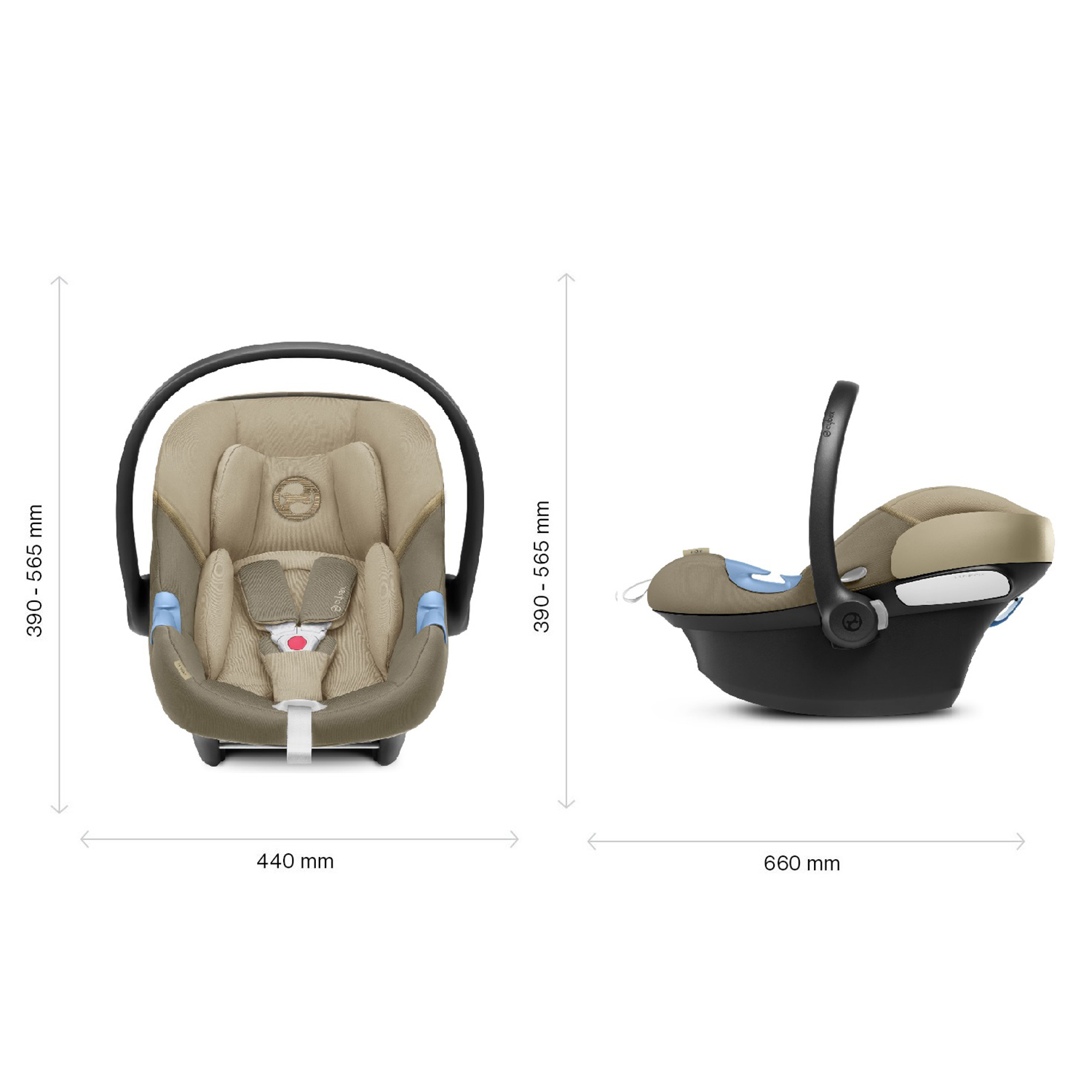 Автокресло Cybex Aton M i-Size Classic Beige - фото 8