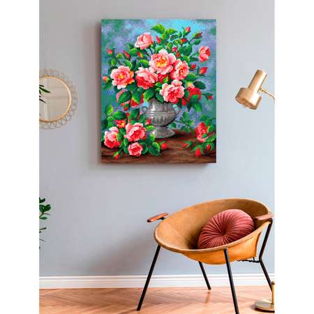 Алмазная мозаика Art on Canvas Букет садовых роз холст на подрамнике 40*50