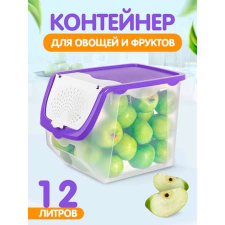Контейнер elfplast для овощей и фруктов пластиковый 12 л фиолетовый 33х24х23.5 см