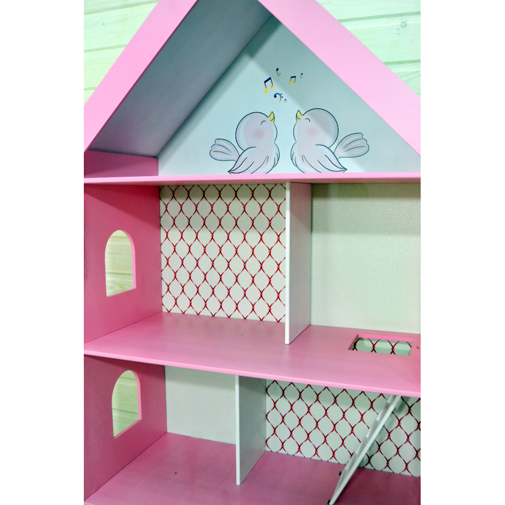 Кукольный домик из дерева Alubalu Птичка ( розовый) ДКПП22/1 - фото 5