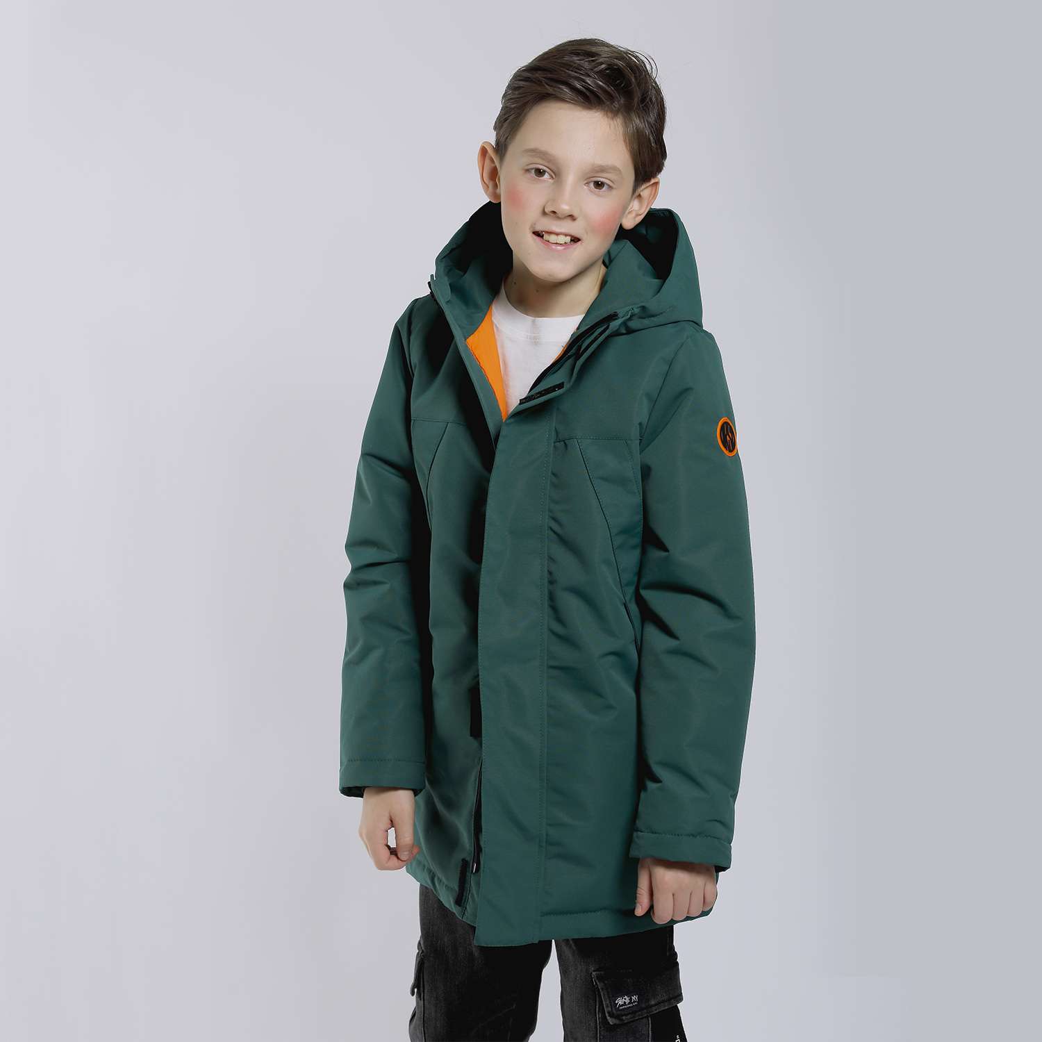 Куртка Orso Bianco OB21143-23_т.зеленый/оранжевый - фото 1