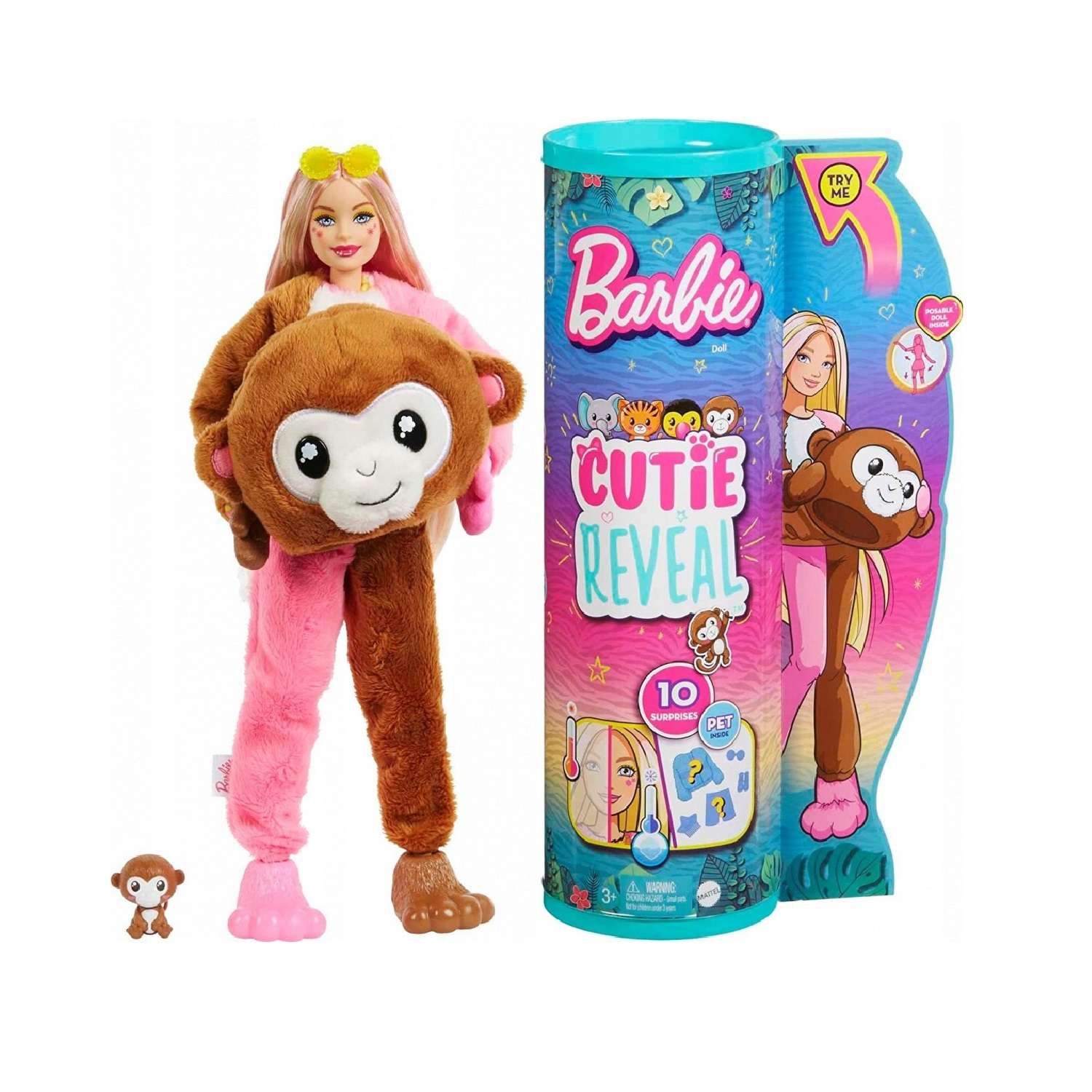 Кукла Barbie Cutie Reveal Милашка-проявляшка Обезьяна HKR01 HKR01 - фото 1
