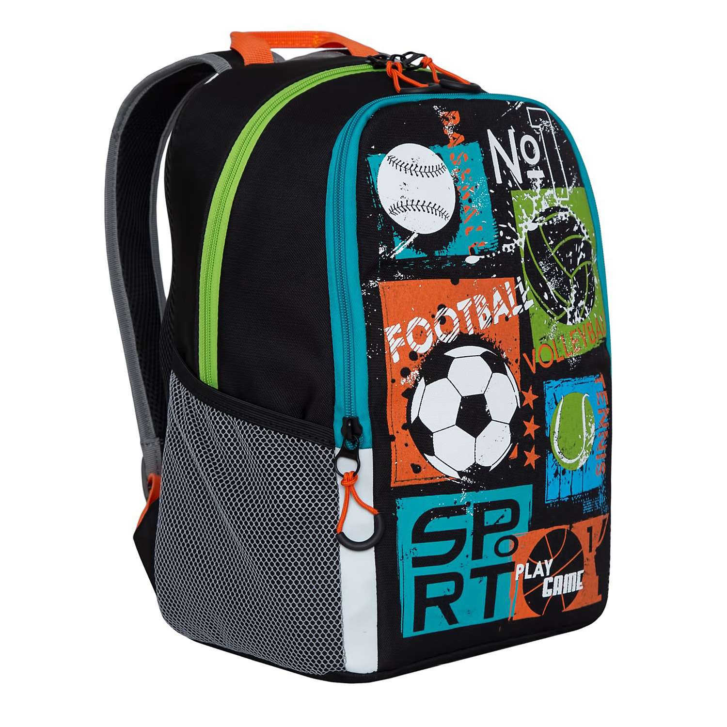 Рюкзак школьный Grizzly Футбол Черный RB-960-1/1 - фото 2