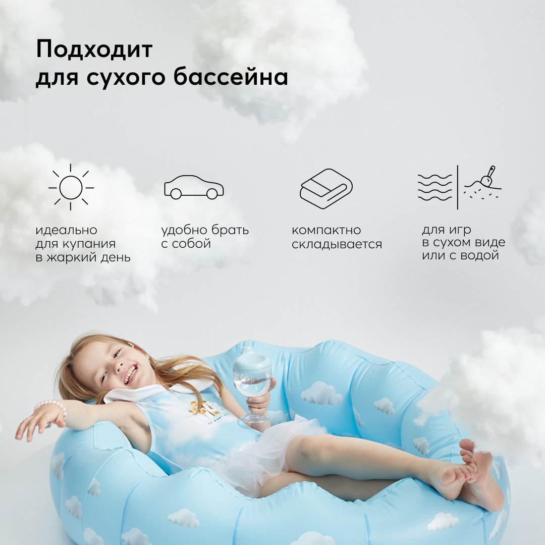 Бассейн надувной Happy Baby для купания детей купить по цене 2999 ₽ в  интернет-магазине Детский мир