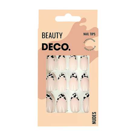 Накладные ногти DECO. Nudes cow 24 шт + клеевые стикеры 24 шт