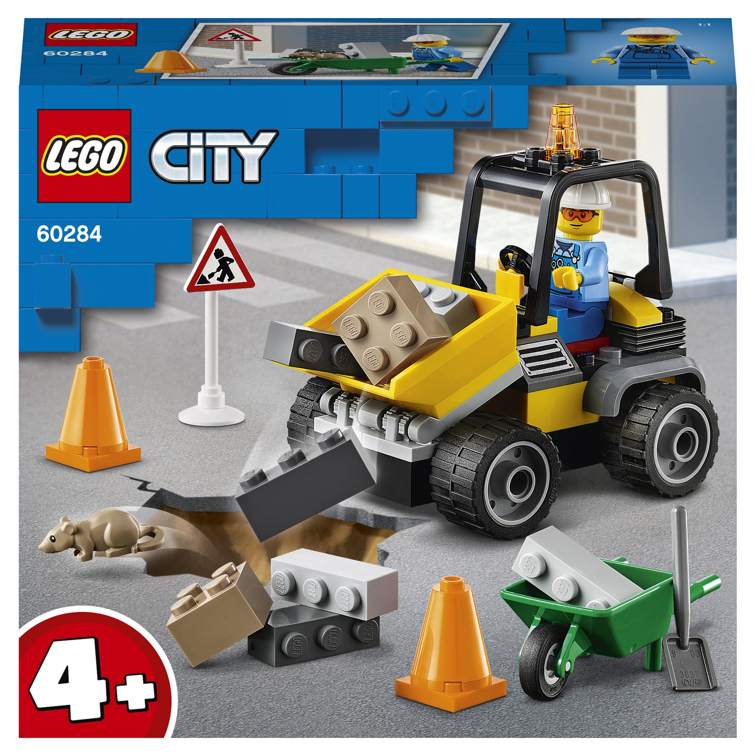 Конструктор LEGO City Great Vehicles Автомобиль для дорожных работ 60284  купить по цене 899 ₽ в интернет-магазине Детский мир