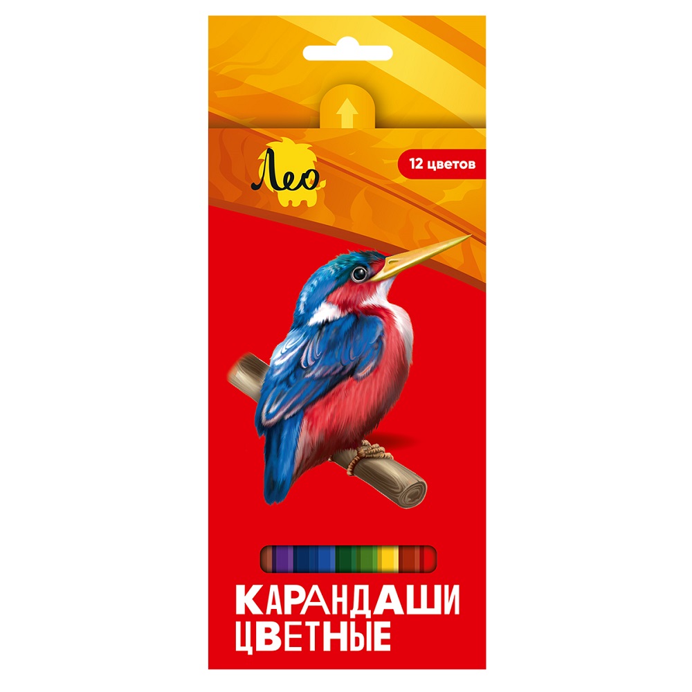 Цветные карандаши Лео «Ярко» LBSCP-12 заточенный 12 цв. . - фото 1