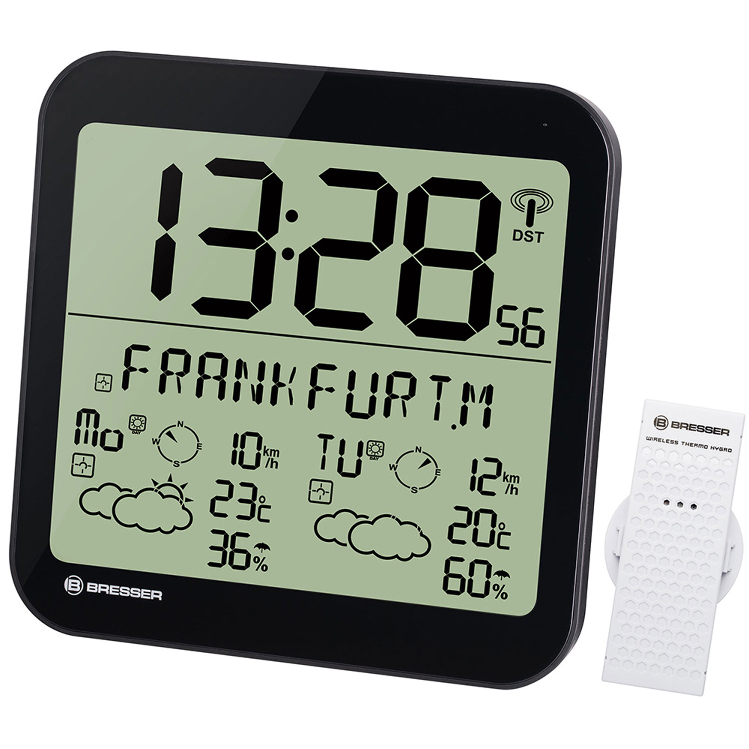 Часы настенные Bresser MyTime Meteotime LCD черные - фото 1