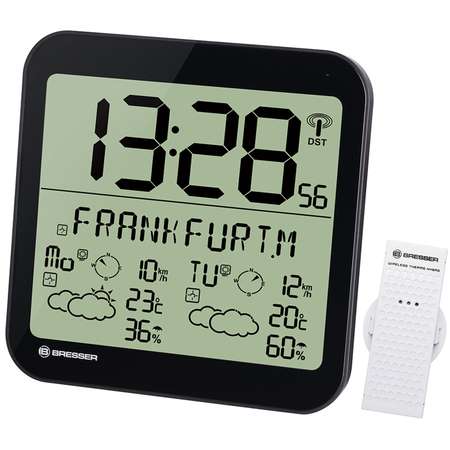 Часы настенные Bresser MyTime Meteotime LCD черные