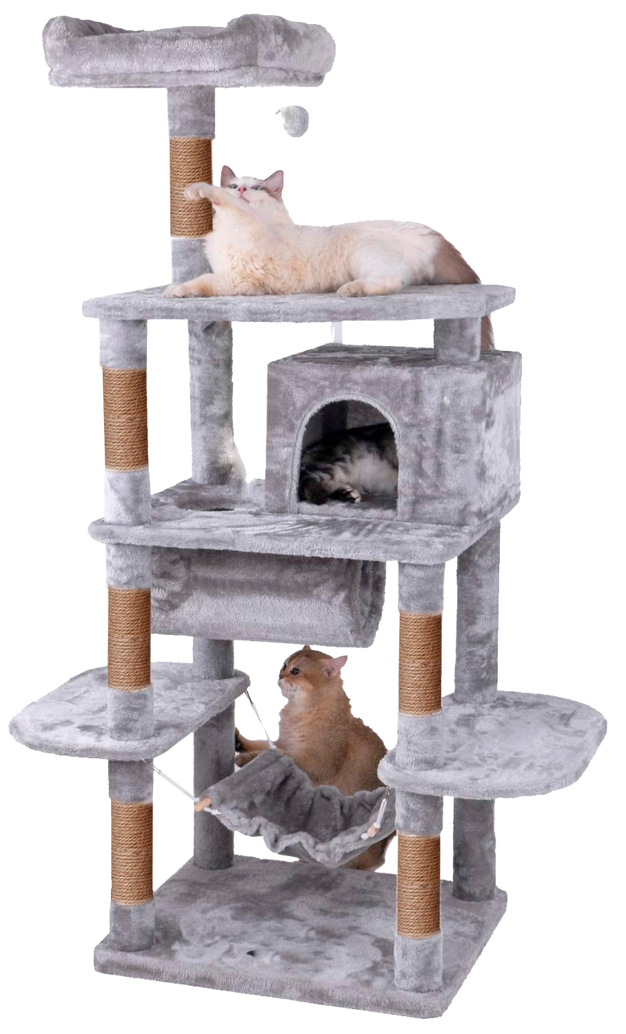 Игровой комплекс для кошек дом Pet БМФ Серый - фото 1