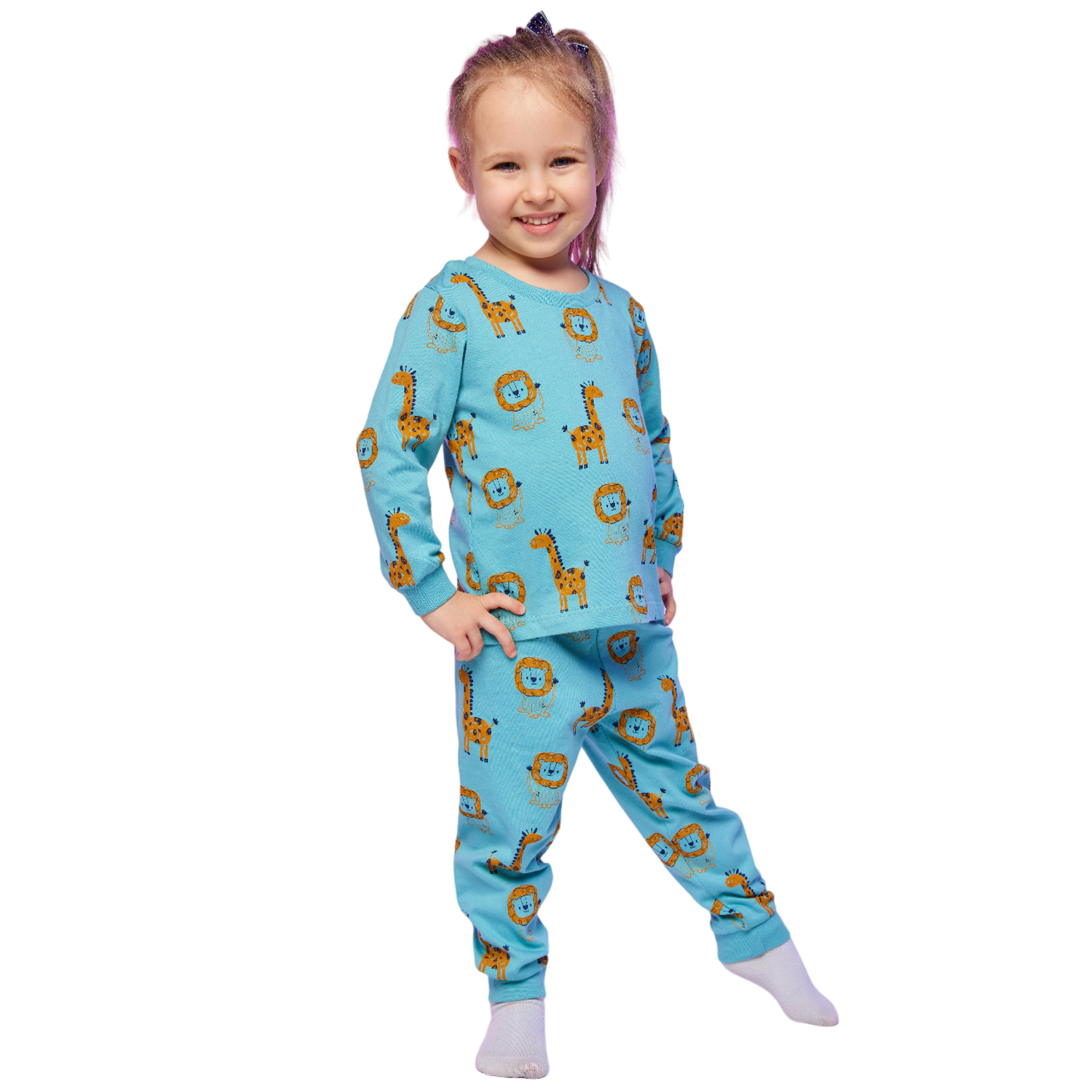 Пижама ISSHOP пижама со штанами голубая - фото 1