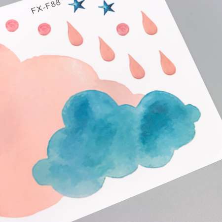 Наклейка Zabiaka пластик интерьерная цветная «Дождливые тучки» 22х39 см