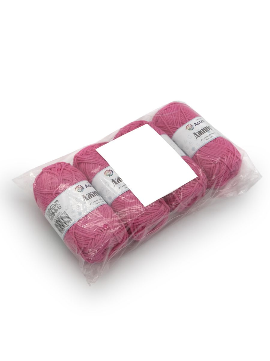 Пряжа для вязания Astra Premium джинс для повседневной одежды акрил хлопок 50 гр 135 м 110 розовый 4 мотка - фото 11