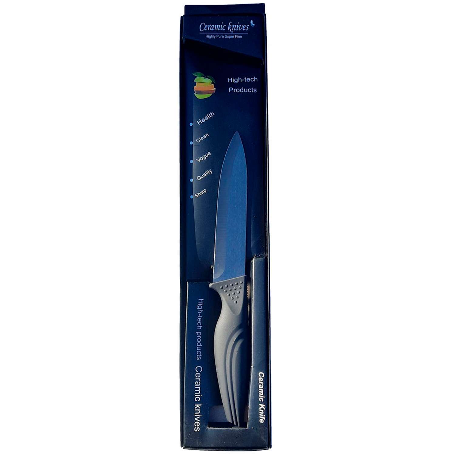 Нож кухонный Домашний сундук керамический черный длина 12.5см ХС-29 - фото 2