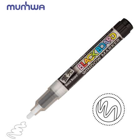 Маркер меловой Munhwa Black Board Marker белый 3 мм водная основа