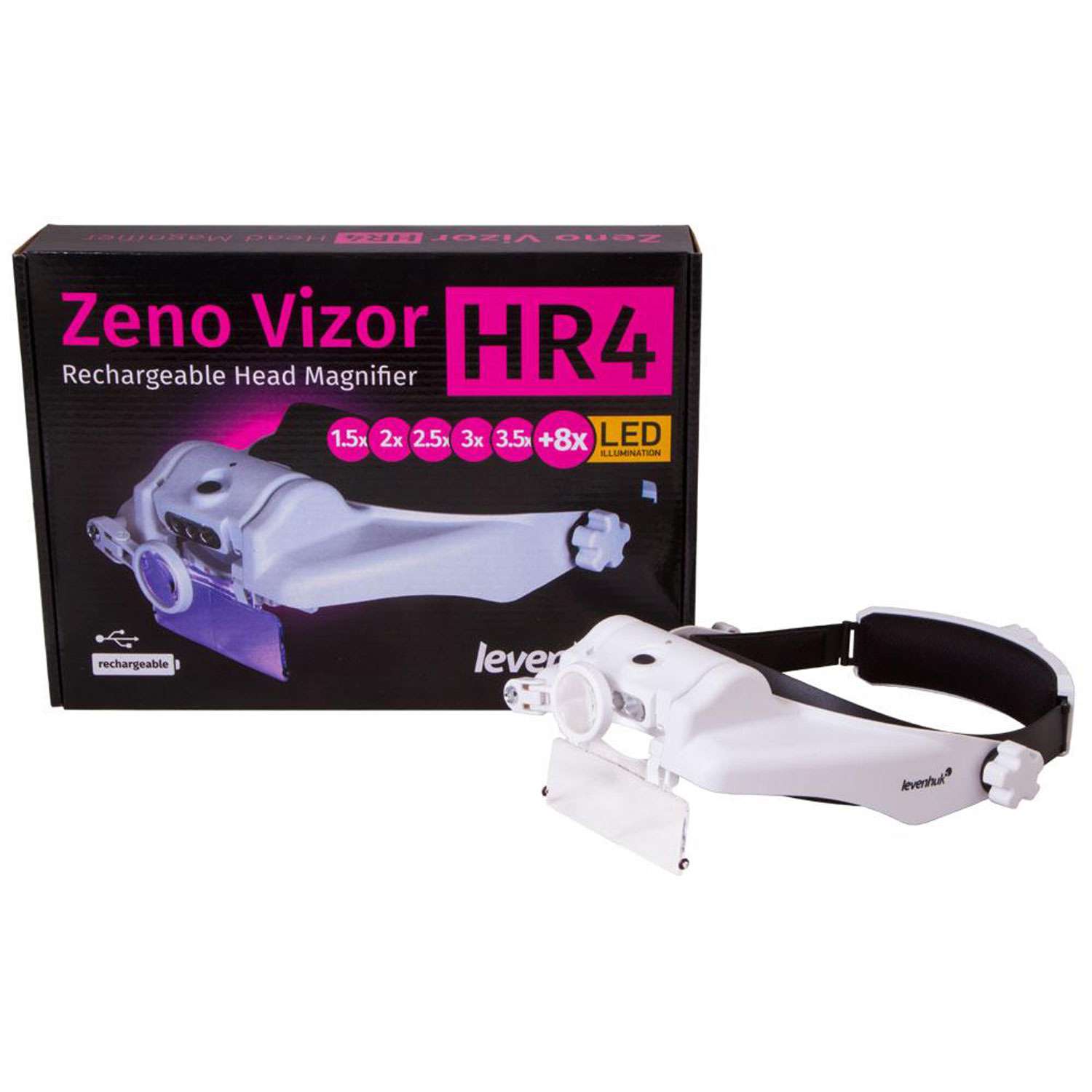Лупа налобная Levenhuk Zeno Vizor HR4 с аккумулятором - фото 10