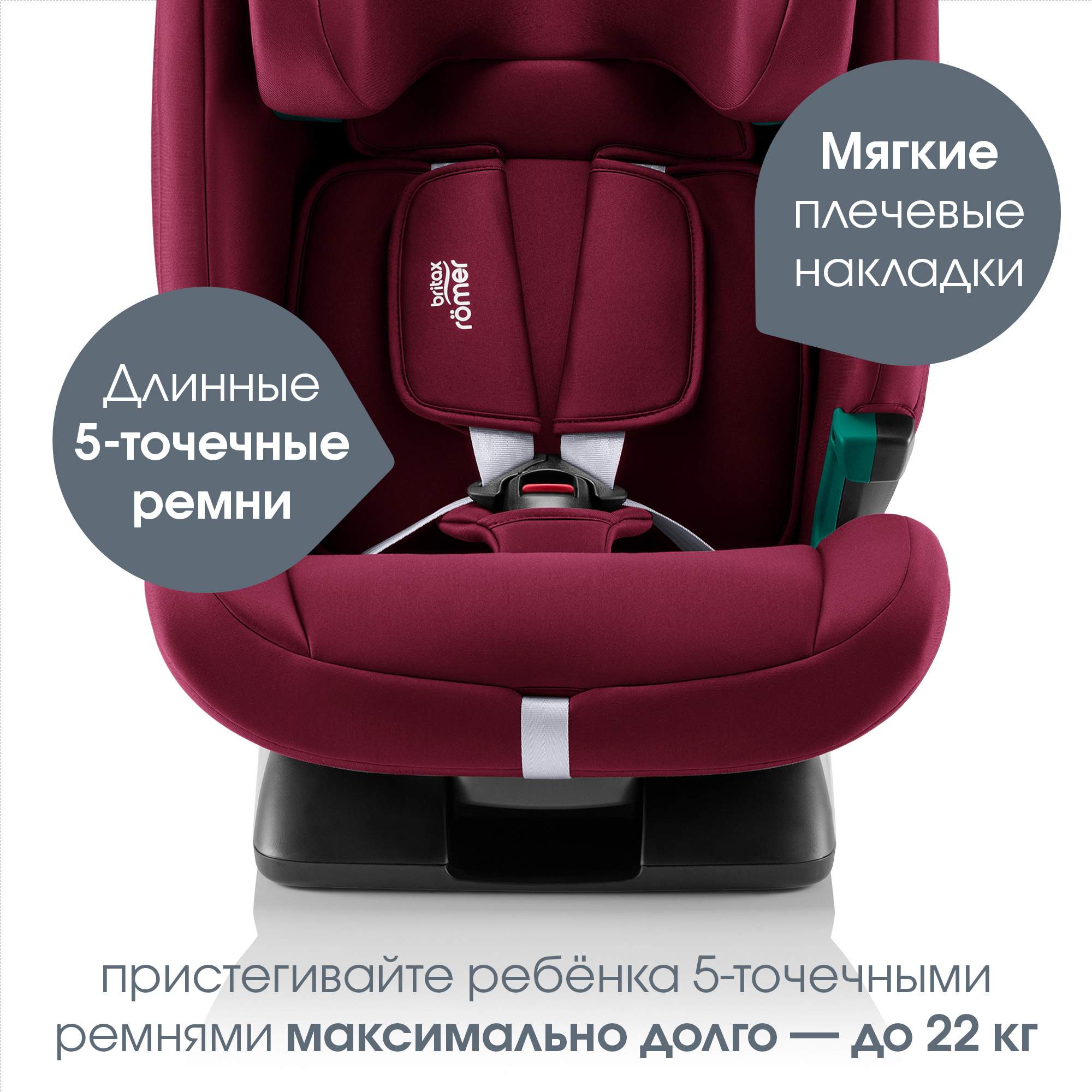 Автокресло Britax Roemer Evolvafix Burgundy Red - фото 6