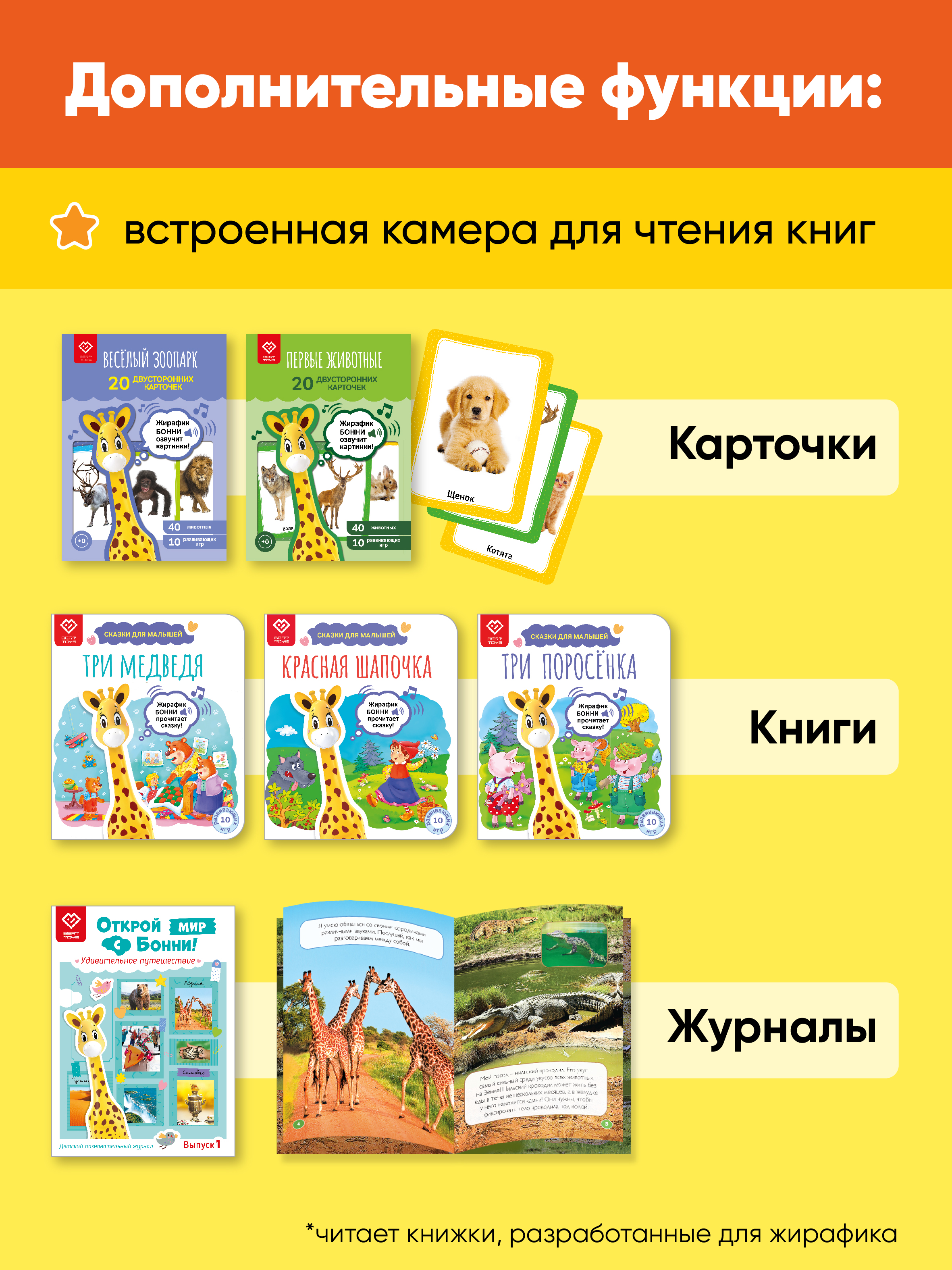 Интерактивная игрушка BertToys Жирафик Бонни - фото 11