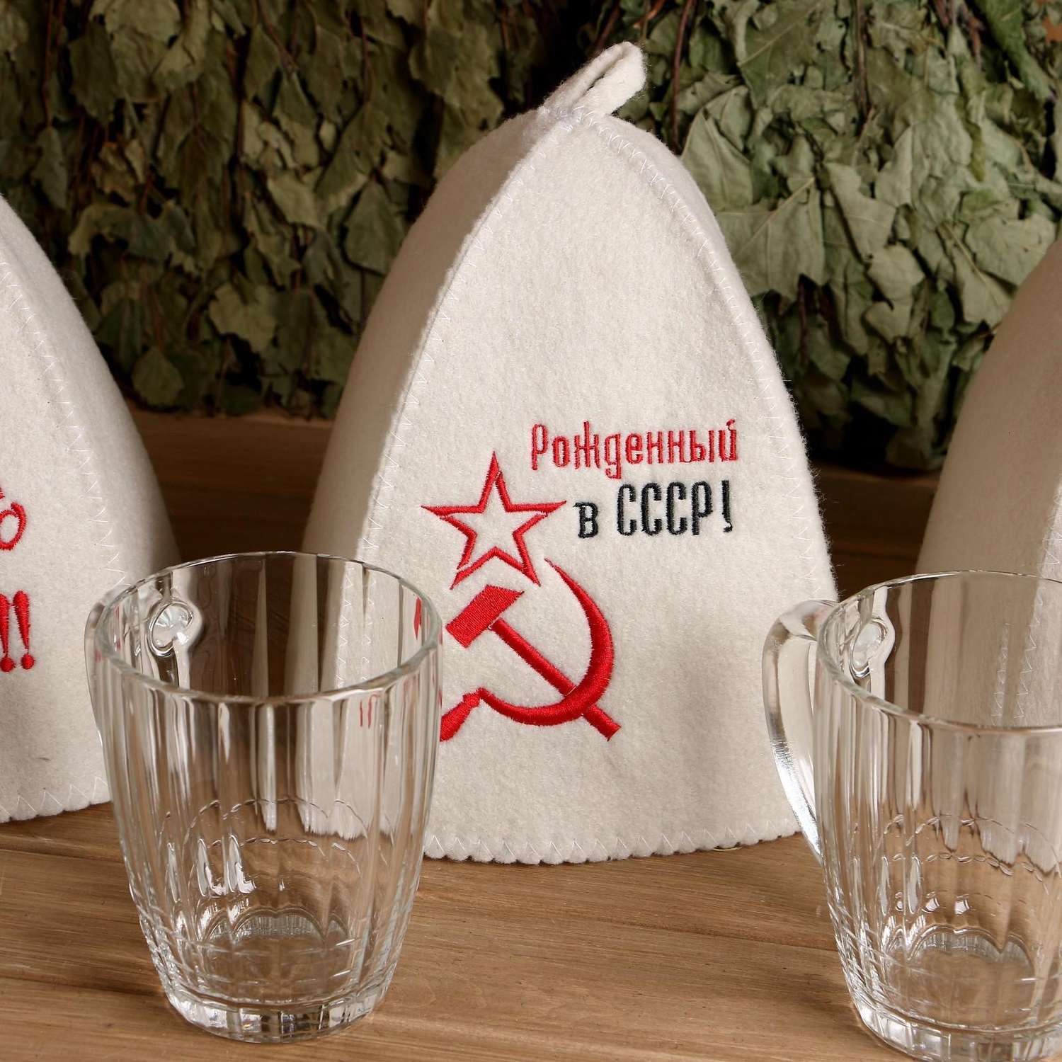 Набор для бани Добропаровъ Кружка СССР и шапка для бани - фото 8