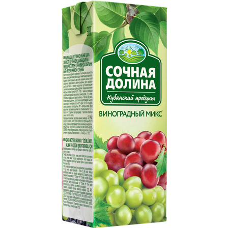 Сокосодержащий напиток Сочная Долина Виноградный МИКС 24 шт х 0.2л