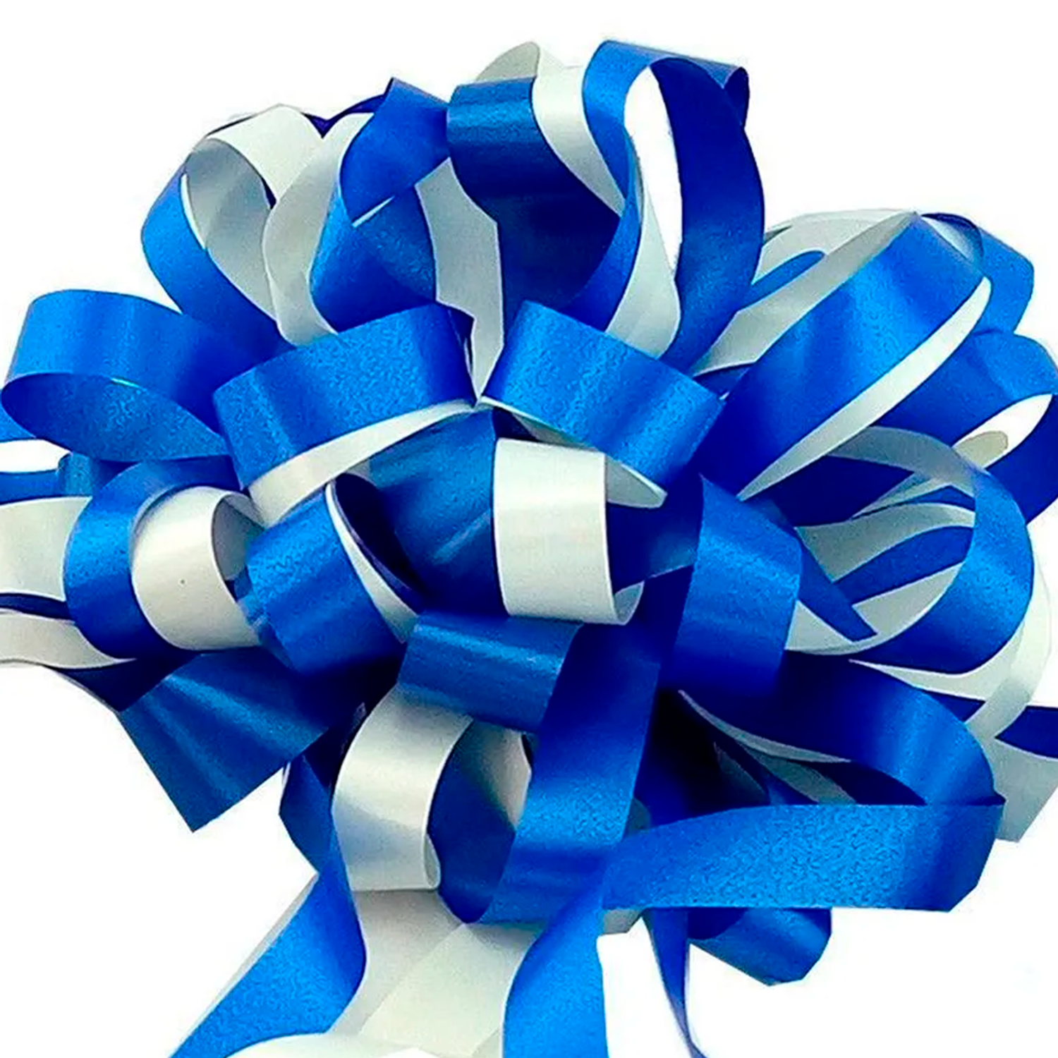 Бант для подарка Riota синий/белый 25 см - фото 3