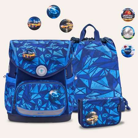 Школьный ранец BELMIL Premium Compact Plus Glacier Blue с наполнением серия 405-41-P-RS-10