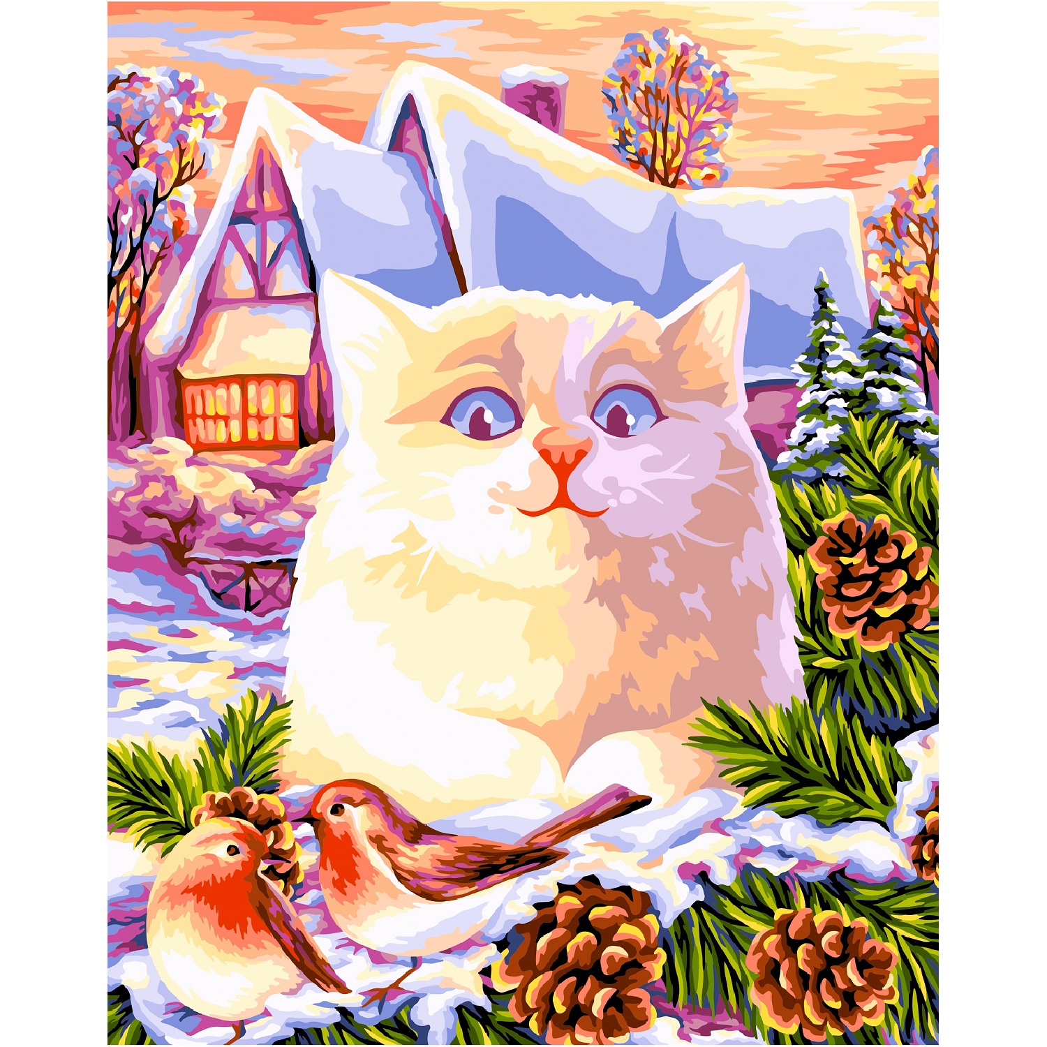 Картина по номерам Glama Зимние радости холст на подрамнике 40х50 см - фото 2