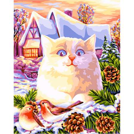 Картина по номерам Glama Зимние радости холст на подрамнике 40х50 см