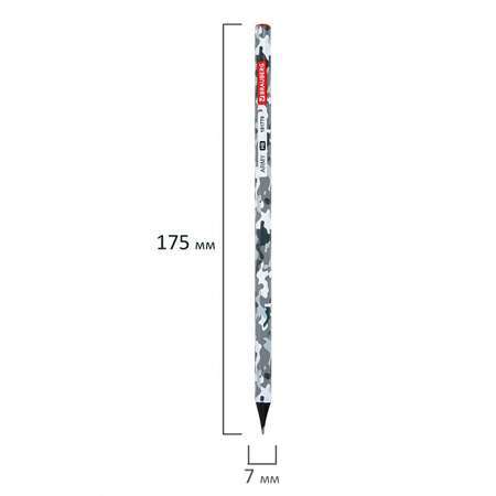 Карандаш чернографитный Brauberg Army HB 1шт в ассортименте 181770