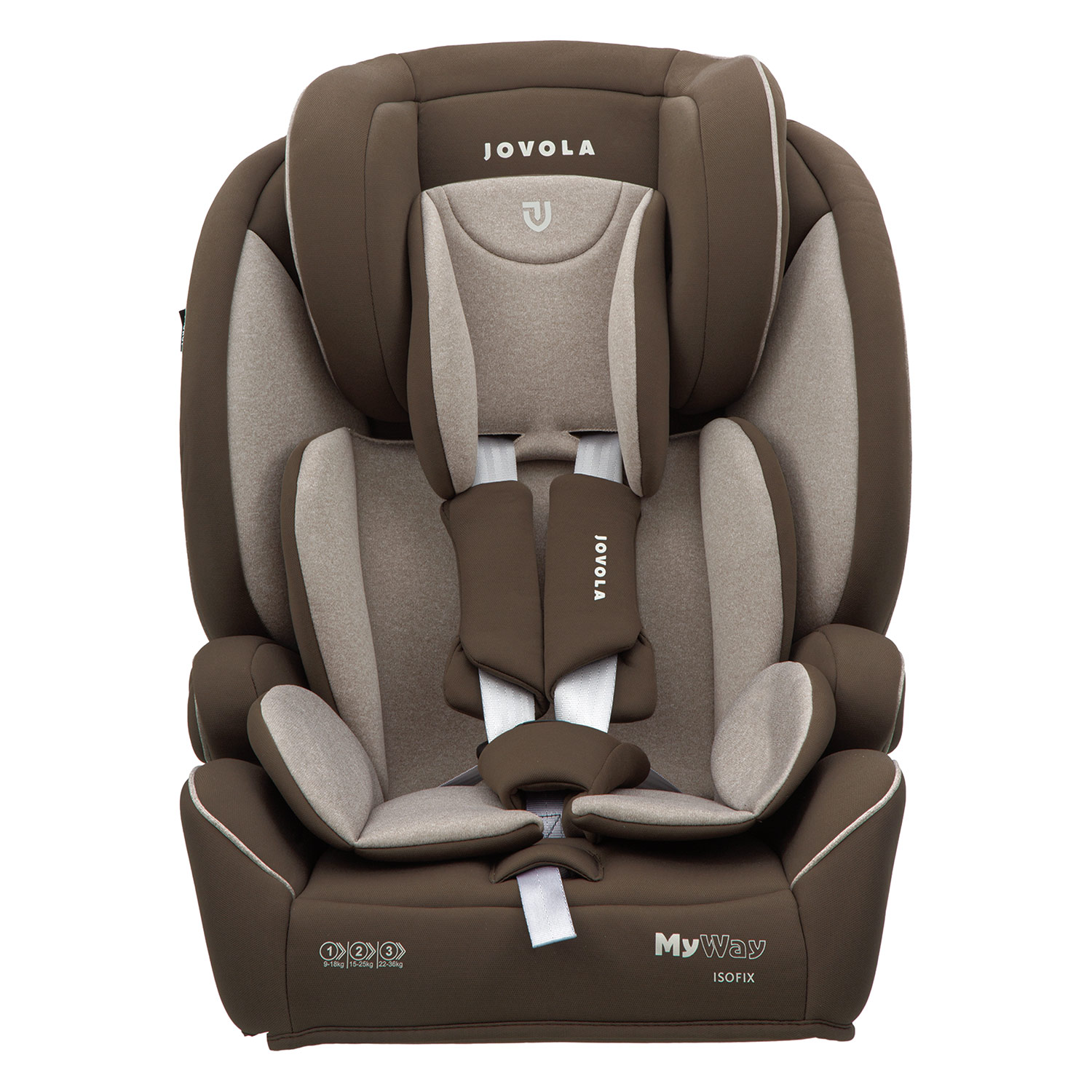 Автокресло JOVOLA MyWay isofix группа 1+2+3 9-36 кг бежевый-коричневый - фото 10