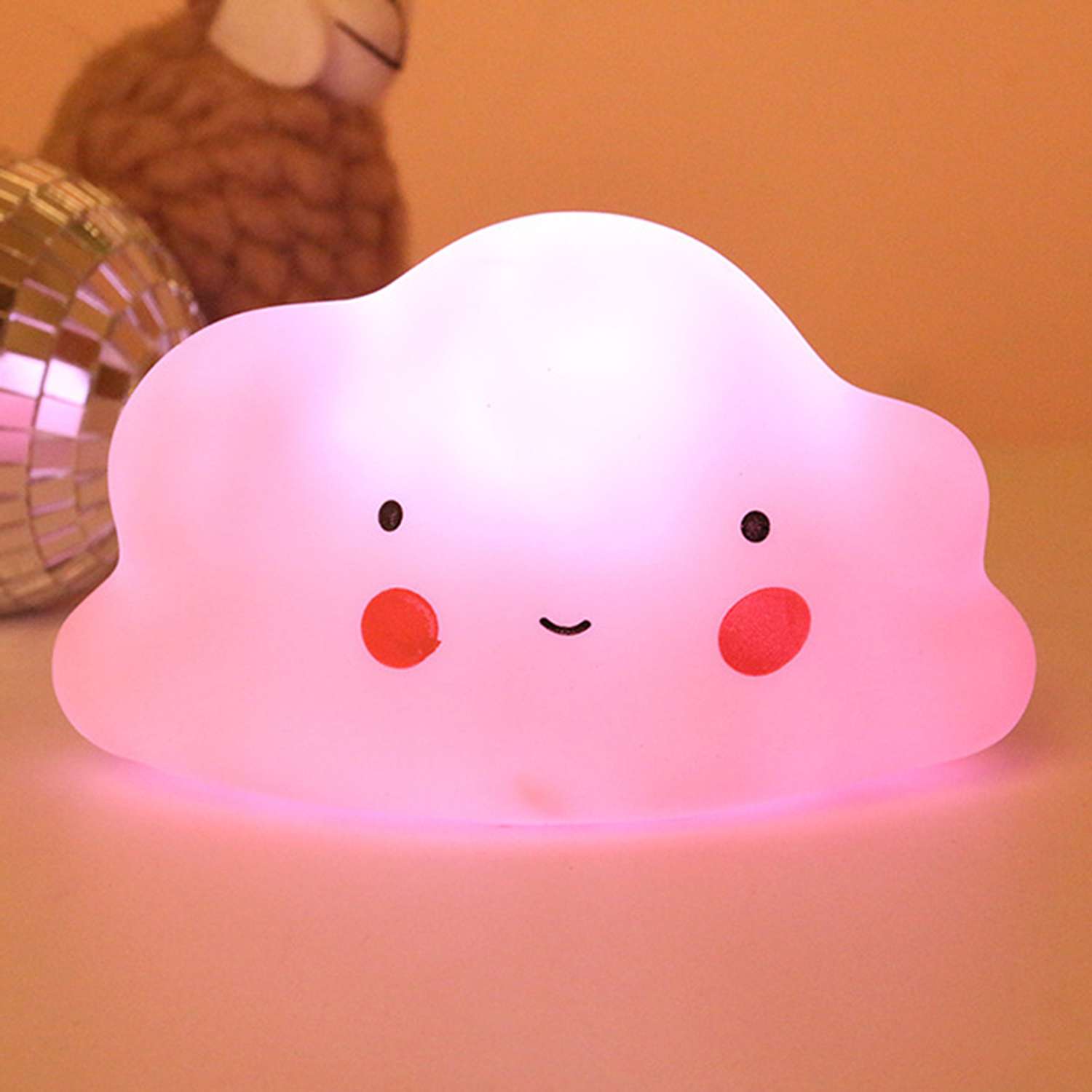 Лампа настольная светодиодная LATS ночник детский облако розовое - фото 14