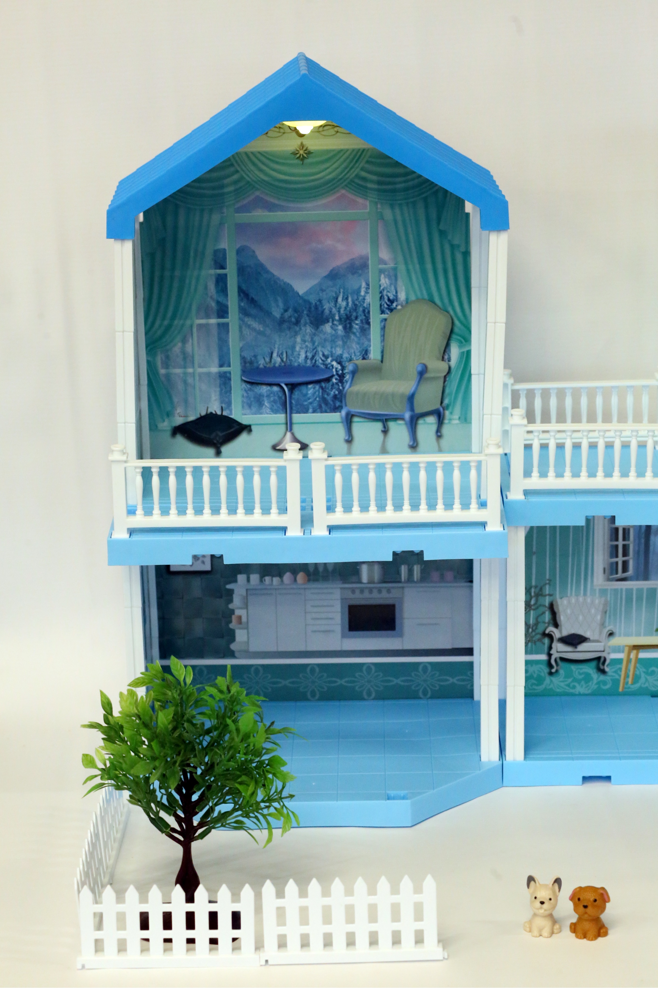Кукольный дом SHARKTOYS двухэтажный с двумя куколками и питомцами купить по  цене 4444 ₽ в интернет-магазине Детский мир