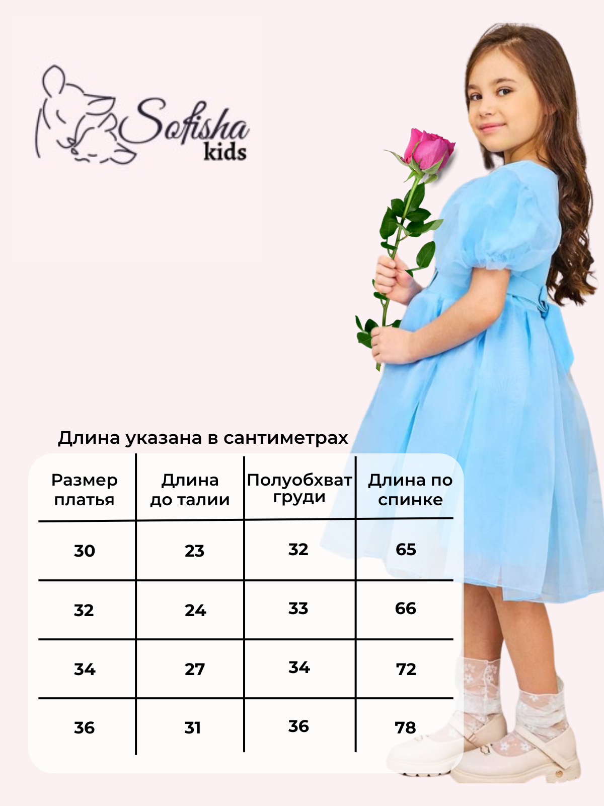 Платье Sofisha kids Plat.organza.blue - фото 11