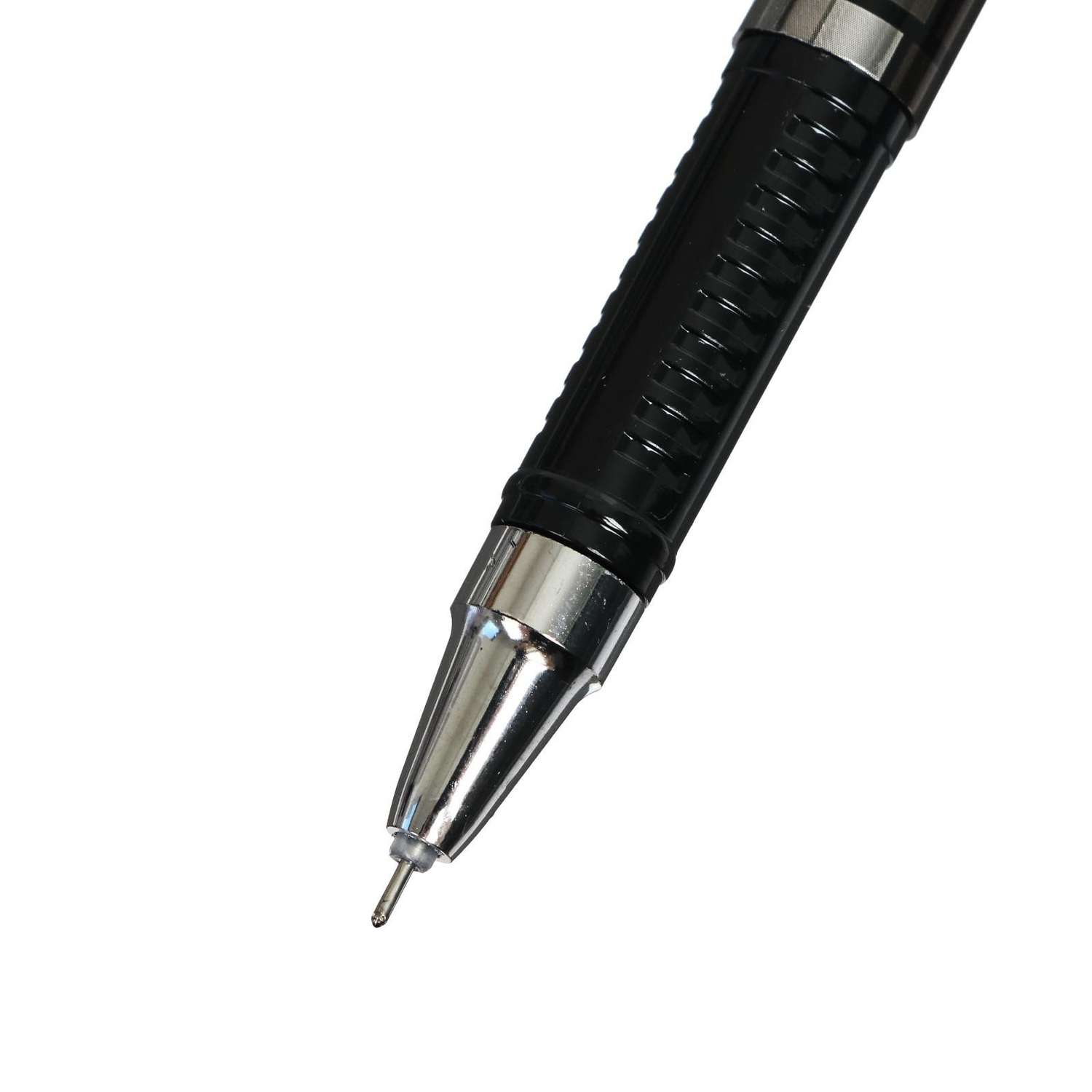 Ручка Sima-Land гелевая 0.5 мм чёрная корпус серебристый с рифленым держателем - фото 3