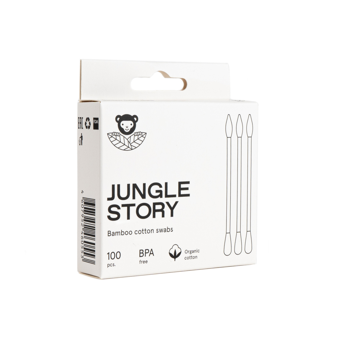 Бамбуковые ватные палочки Jungle Story 100 шт. с органическим ультрамягким хлопком - фото 6