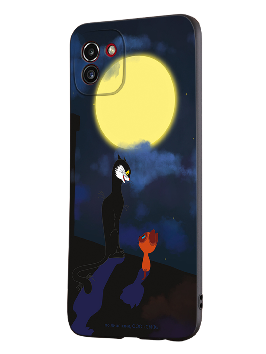 Силиконовый чехол Mcover для смартфона Samsung Galaxy A03 Союзмультфильм А луна все-таки вкусная - фото 1
