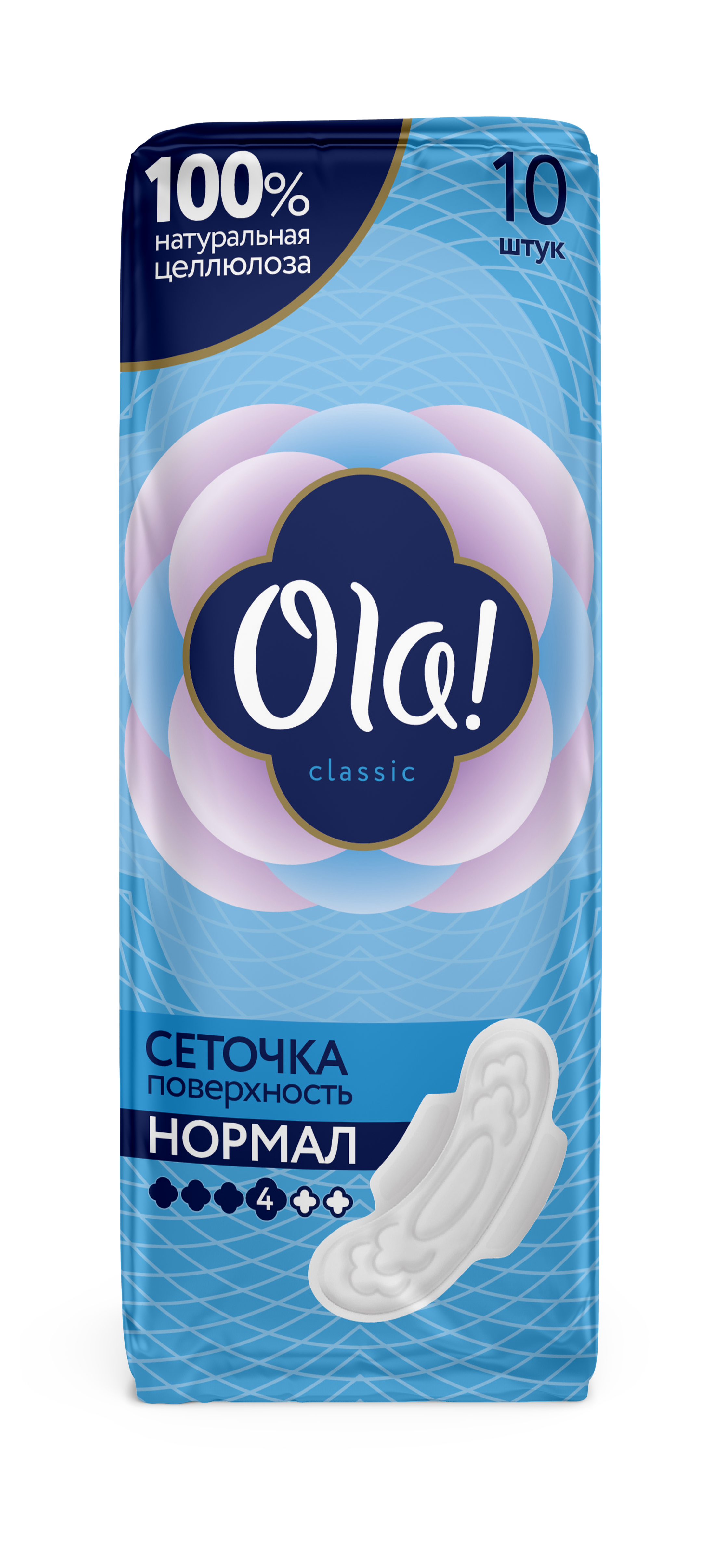 Прокладки женские толстые Ola! CLASSIC WINGS NORMAL Поверхность сеточка 10 шт - фото 3