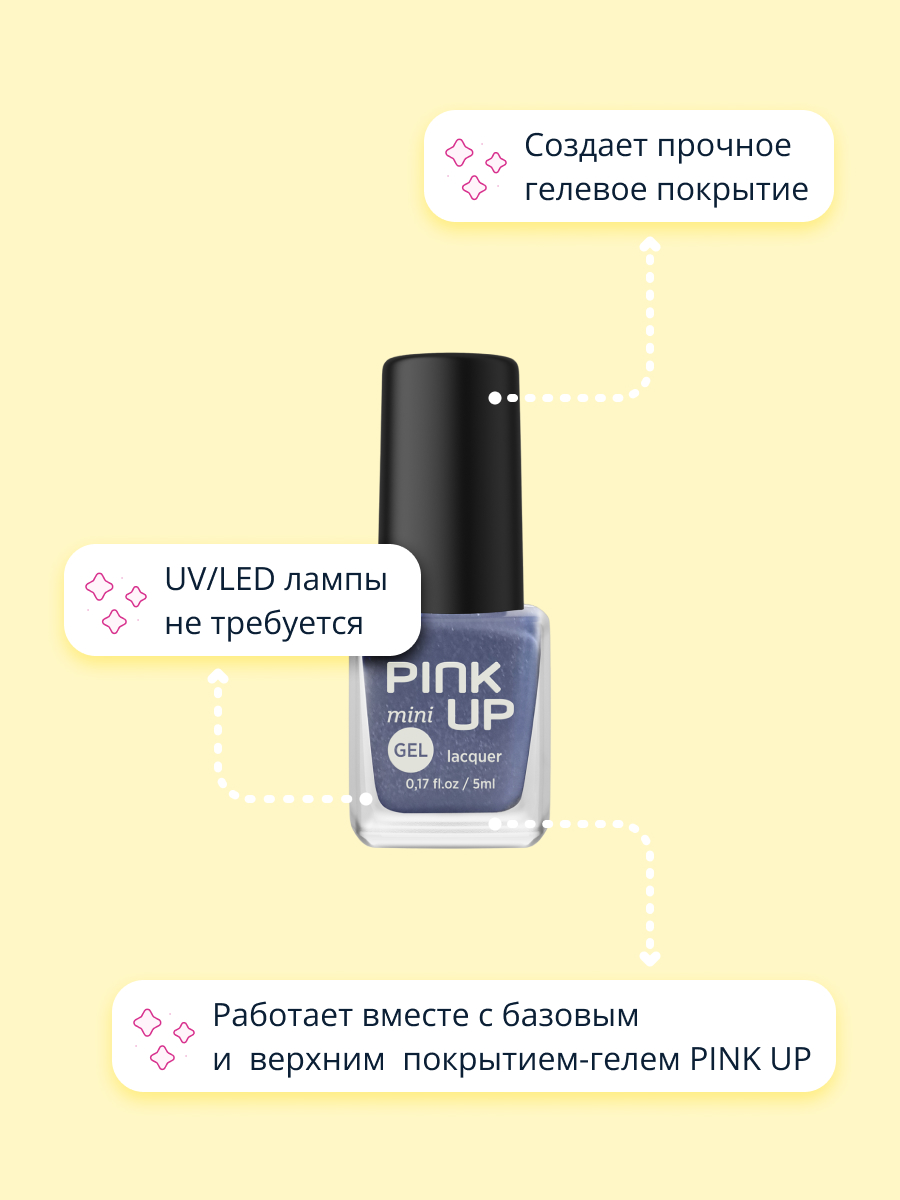 Лак для ногтей Pink Up mini gel с эффектом геля тон 07 5 мл - фото 2