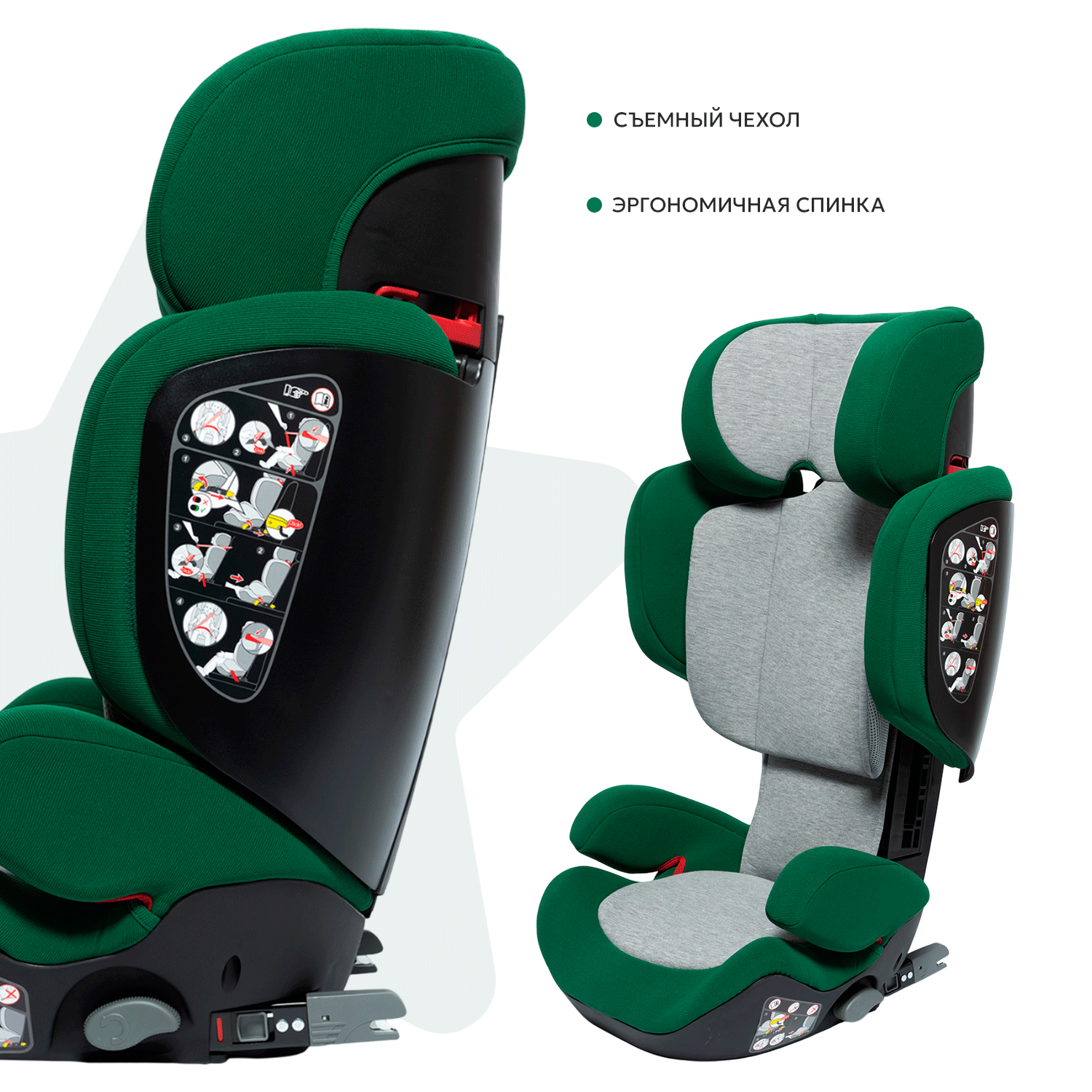 Автокресло Olsson Aurora Fix II/III с изофикс Sport Green BH2317i - фото 2