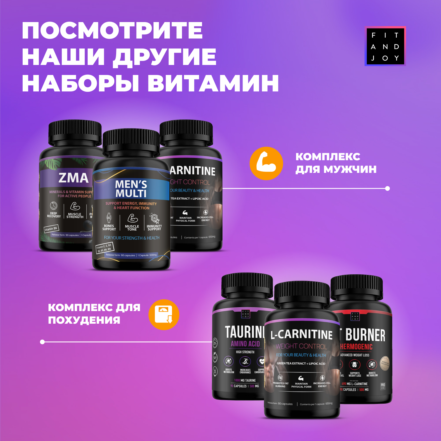 Набор витаминов для Женщин FIT AND JOY в капсулах с коллагеном - фото 7